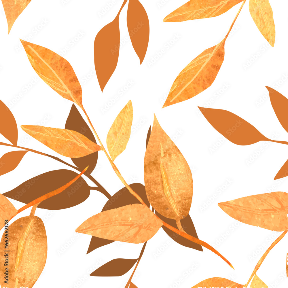 Watercolor Leaves Seamless Pattern Watercolor Leaves Seamless Pattern