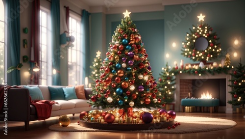  Enchanted Christmas Splendor  A Glittering Tree and Dancing Lights 