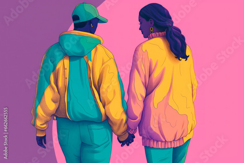 guy and girl holding hands