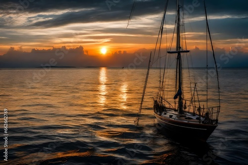 sailboat at sunset © Nazir