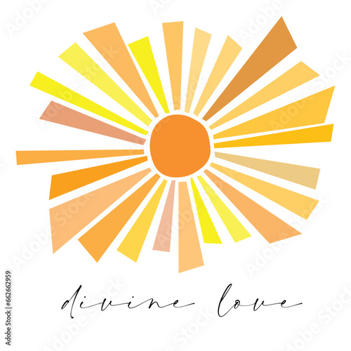 Inspirational art for wall hangings. Beautiful reminders with sunburst illustration.