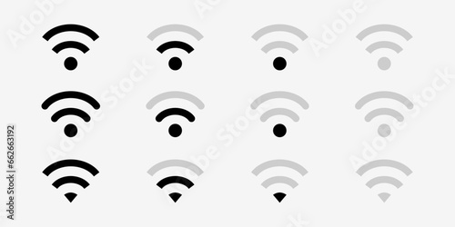 Wireless and wifi icon. Wi-fi signal symbol. Internet Connection. Wi-fi signal on isolated background. Vector illustration EPS10