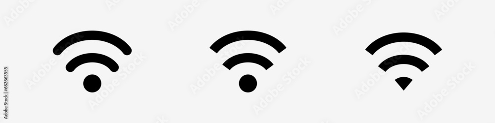 Wireless and wifi icon. Wi-fi signal symbol. Internet Connection. Wi-fi signal on isolated background. Vector illustration EPS10 - obrazy, fototapety, plakaty 