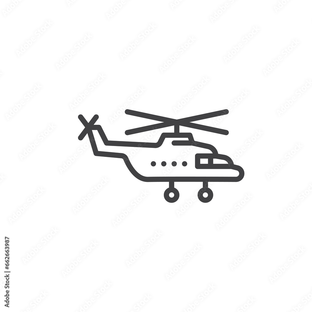 Helicopter line icon