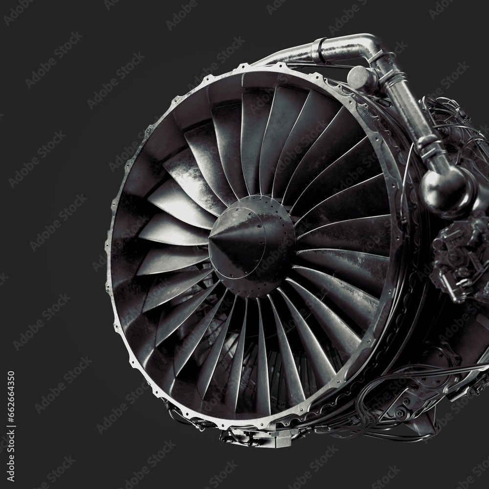 CFM56 Turbofan Engine Close Up - Detailed 3D Rendering