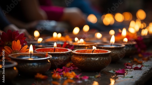 During Diwali people light lamps and days © Dushan