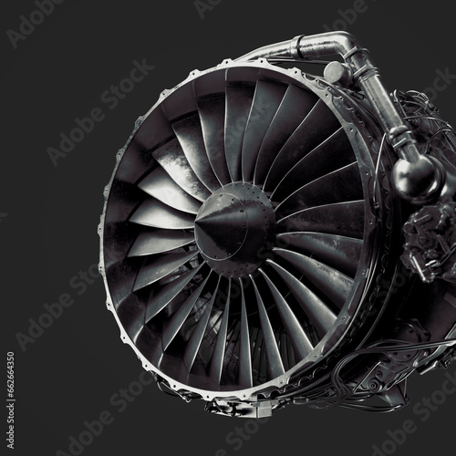 Obraz na płótnie CFM56 Turbofan Engine Close Up - Detailed 3D Rendering w salonie