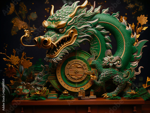 Green Dragon Figurine as a symbol of the 2024 Chinese New Year  © Alika