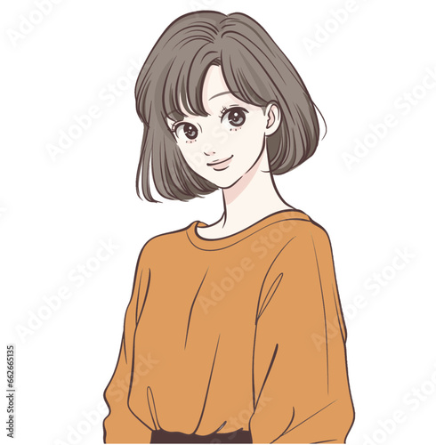 説明をする女性のイラスト素材	
