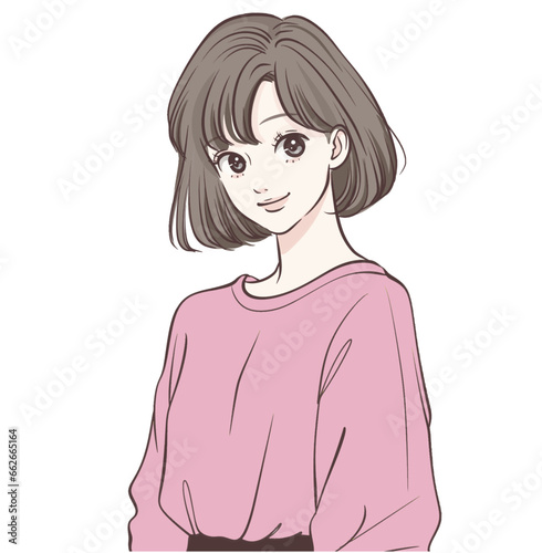 説明をする女性のイラスト素材	
