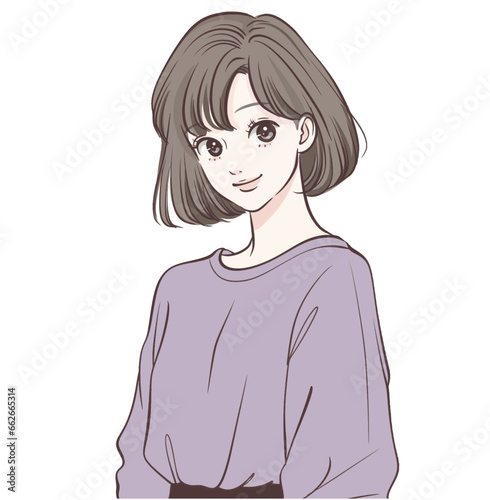説明をする女性のイラスト素材	
