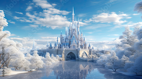 Snowflake Castle: Magnificent Ice Castle with Intricate Patterns