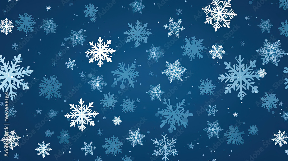 A repeating pattern of smiling snowflakes each with a unique expression and personality