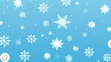 A repeating pattern of smiling snowflakes each with a unique expression and personality