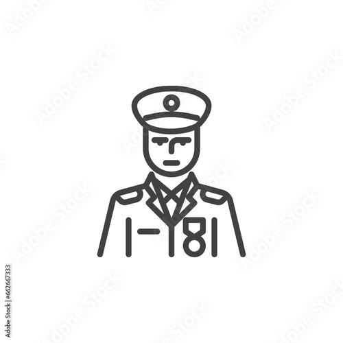 Military veteran line icon