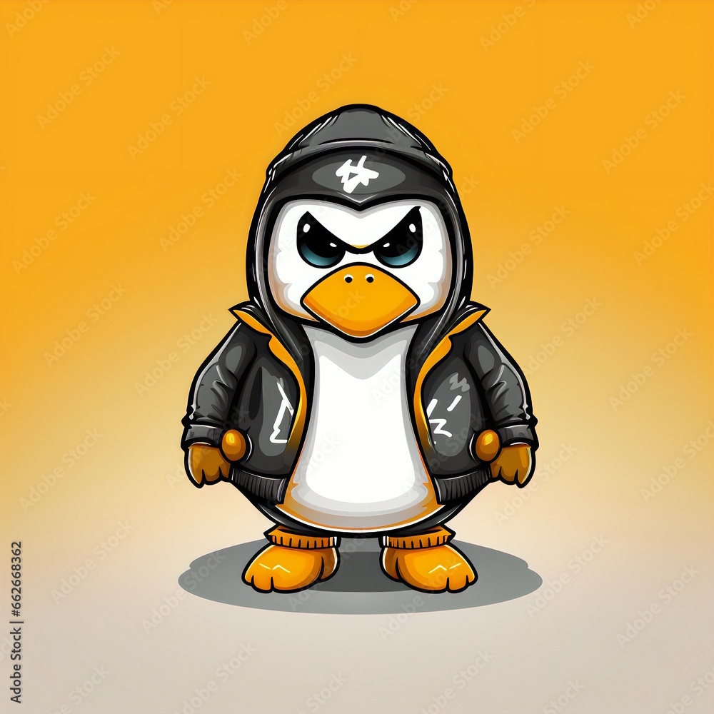 Hip Hop Penguin Cartoon Vector Illustration Hip Hop Penguin Cartoon Vector Illustration