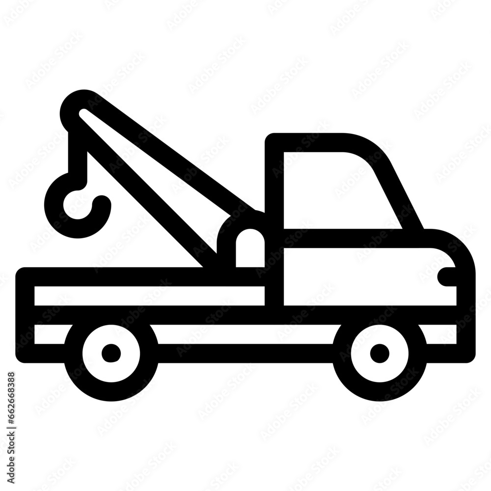 Vector Icon Tow Truck, Repair, Service, Tow, Truck