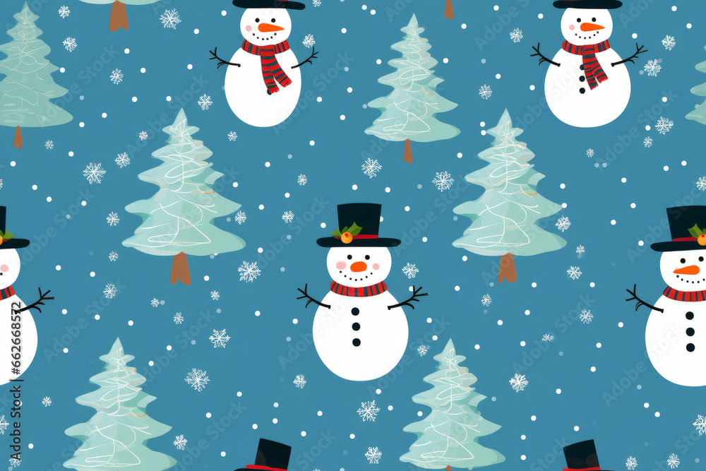 Snowman festive seamless pattern background Snowman festive seamless pattern background