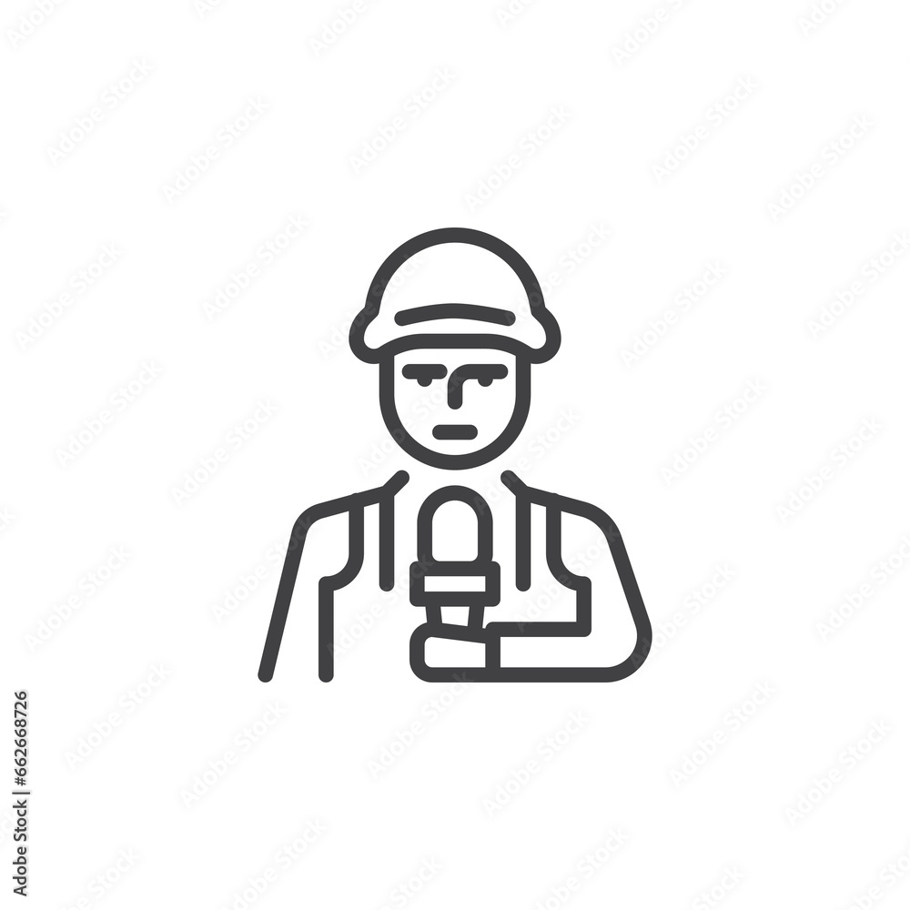 War Correspondent line icon