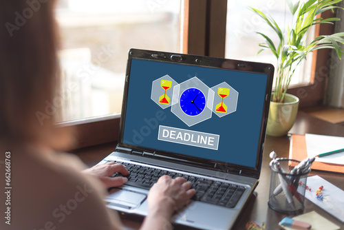 Deadline concept on a laptop screen