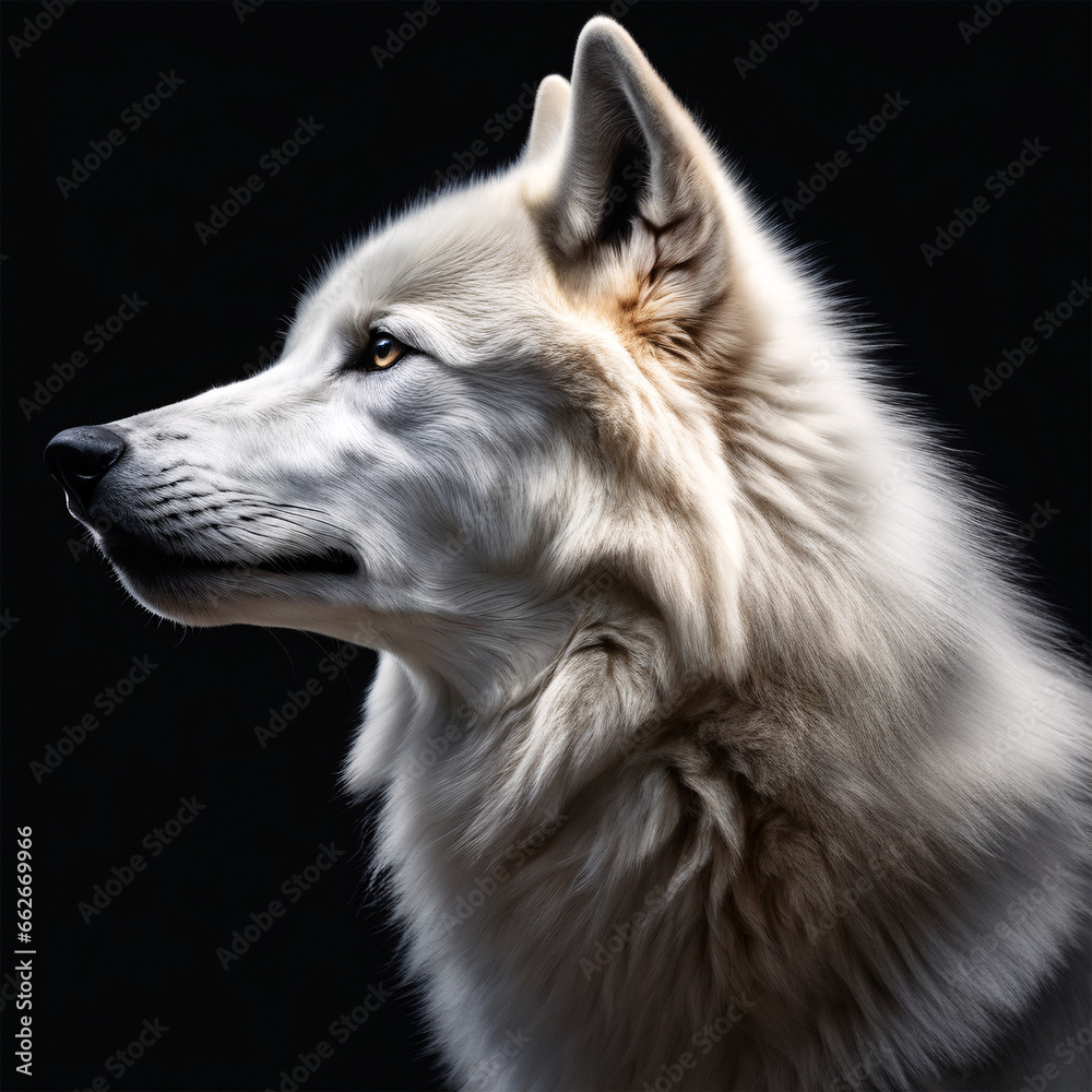 White Arctic Wolf Portrait