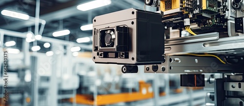 Obraz na płótnie Intelligent factory s vision sensor camera system for Industry 4 0 and technology w salonie