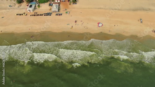 Goa, India: Aerial view of famous Indian summer resort by Arabian Sea, southern part of region with beaches Mobor, Betul and Cavelossim beach - landscape panorama of South Asia from above photo