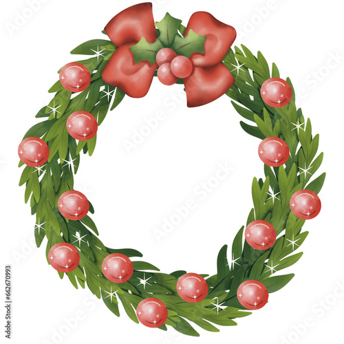 Christmas wreath watercolor