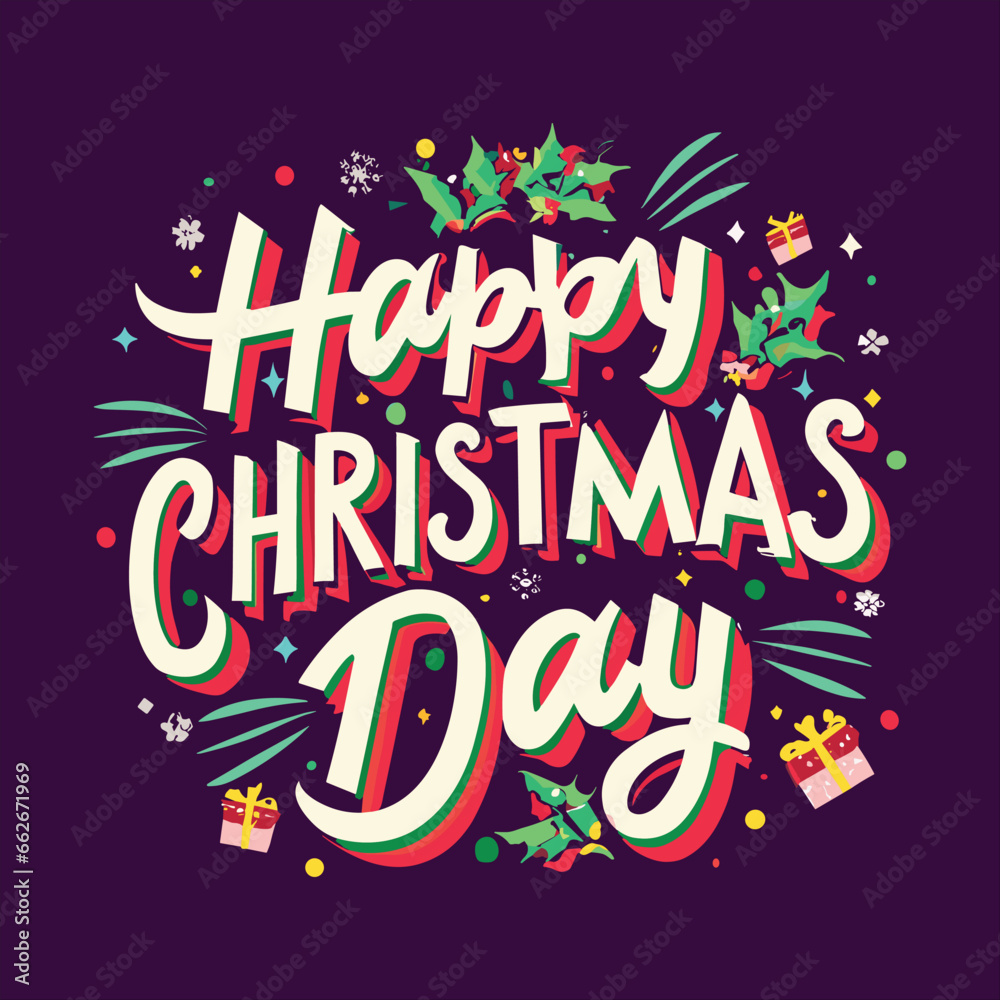 Happy Christmas Day, Typography t-shirt and gift item design. Happy Christmas Day, Typography t-shirt and gift item design.