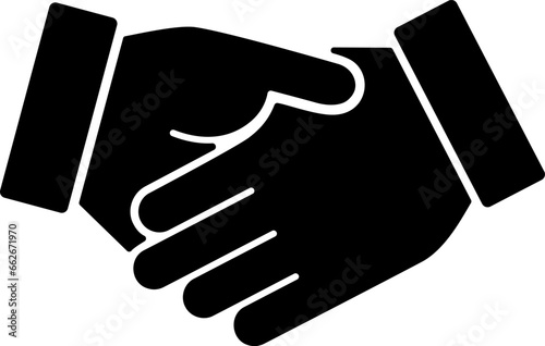 Flat icon of handshake of two hands as concept of business trust or support