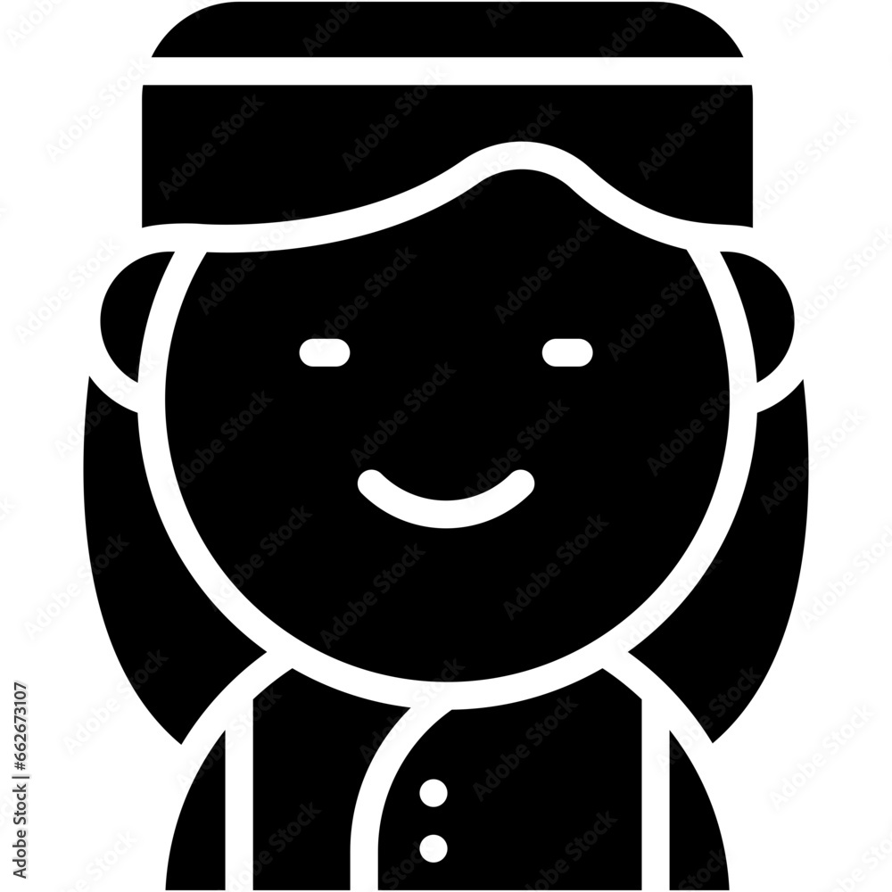 Obraz premium Vector Icon Bell girl, Hotel, Hotel Service, Bellman, Staff, User