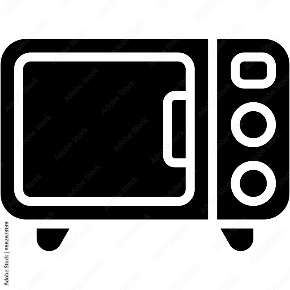 Vector Icon Microwave, Oven, Microwave Oven, Heating, Kitchen Ware