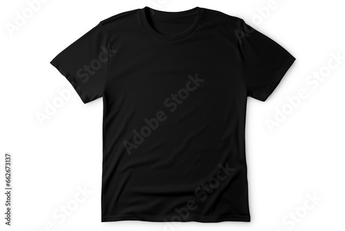 Black t-shirt on white background. Mock up for design.