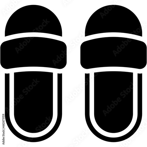 Vector Icon Slippers, Shoes, Sandals, flip flop, Bath, Footwear