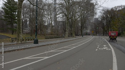 Slow Motion of Central Park landscape in Manhattan at day time autumn  