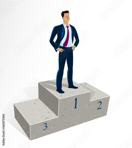 Businessman standing on fir...