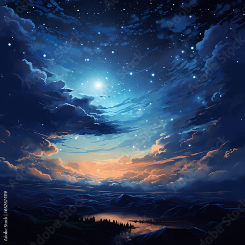 Sky at night ilustration