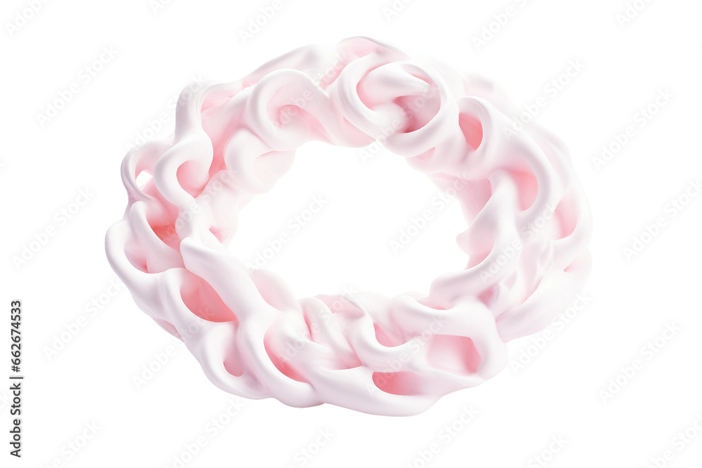 Marshmallow Mobius isolated on transparent background, Generative Ai
