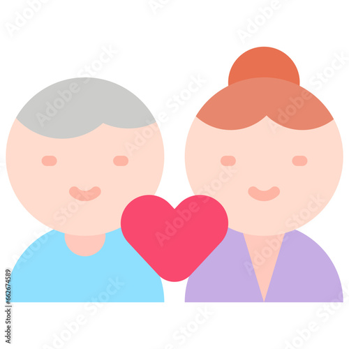 Vector Icon Couple, Relation, Family, Love, People, Heart