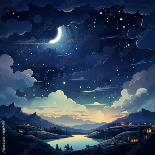 Sky at night ilustration