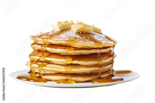 Pancake Pileup isolated on transparent background, Generative Ai