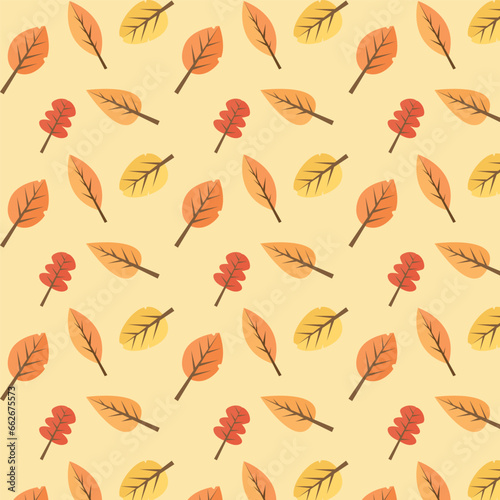 Autumn leaf seamless pattern. Fabric texture with tree leaves.