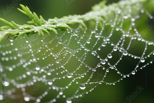 dew drops on spider web without disrupting the web © altitudevisual