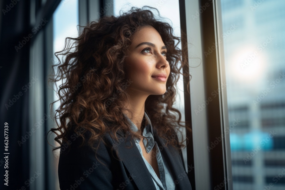 a business woman solves cases in the office. Business concept. generative ai. a business woman solves cases in the office. Business concept. generative ai.