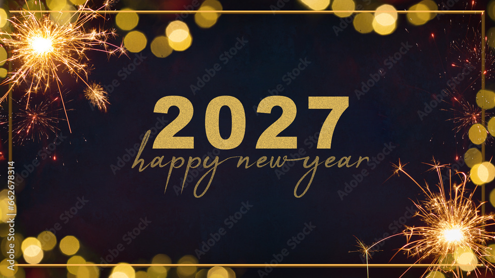 HAPPY NEW YEAR 2027 Festive silvester New Year's Eve Sylvester Party