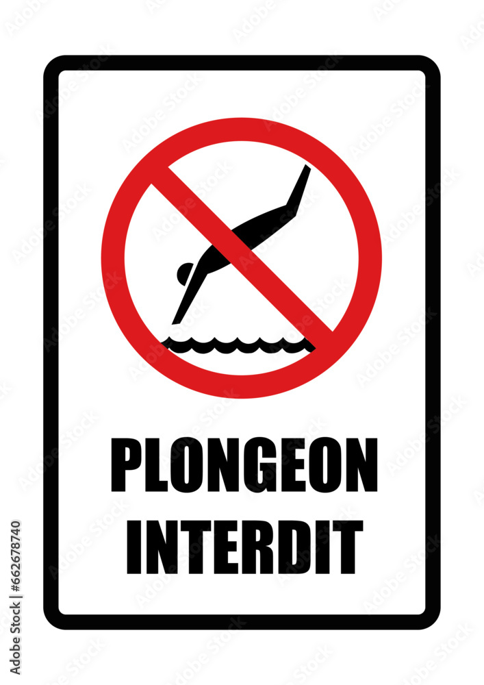 plongeon interdit panneau interdiction fond rouge et noir plongeon interdit panneau interdiction fond rouge et noir