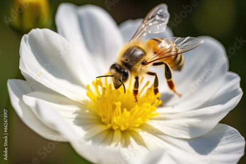 bee entering a flower for nectar