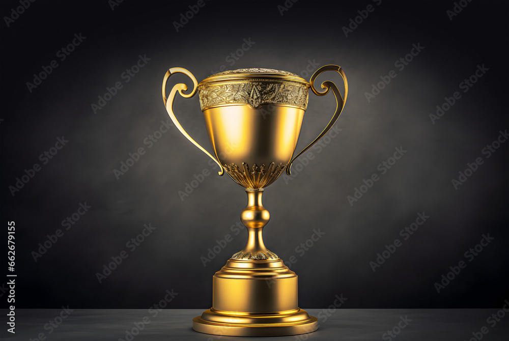 Realistic Golden Trophy For Winner Realistic Golden Trophy For Winner