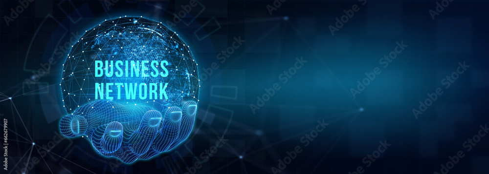 Business, Technology, Internet and network concept. Online Business Network. 3d illustration Business, Technology, Internet and network concept. Online Business Network. 3d illustration