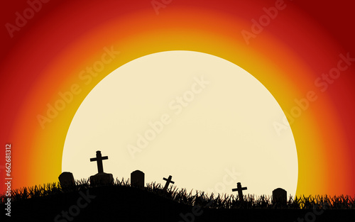 Background full moon orange...